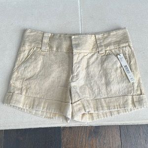 Never been worn Alice + Olivia gold shorts